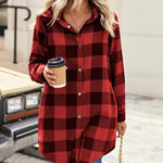Zeagoo Womens Shacket Jacket Long Sleeve Flannel Shirt