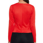Zeagoo Womens Blazer Cropped Open Front Zipper Dress Jacket O Neck Casual Office Suit Jacket