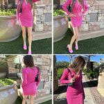 Twist Front Knitted Bodycon Dress - Zeagoo (Us Only)
