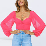 Tie Knot Ruched Crop Tube Top - Zeagoo (Us Only)