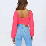 Tie Knot Ruched Crop Tube Top - Zeagoo (Us Only)