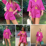 Two Piece Outfit Sets Cotton Shorts Set - Zeagoo (Us Only)