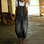 Mae™ | Soft cotton vintage jumpsuit with denim effect