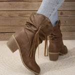 Delphine | Western Leather-Look Boots
