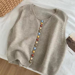THE MARIBEL | COLOR-BUTTON KNIT VEST