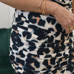 Chic Summer Cotton Blend Leopard Print Midi Dress