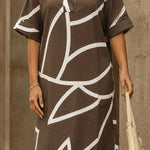 Minimal Art Graphic Printed Shirt Dress