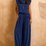 Comfy Quiet Luxury Satin Sleeveless Top and Pants Set