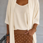 Lightweight Chiffon Cami Top with Cardigan Set
