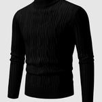 Men's Solid Cable Knit Crew Neck Sweater