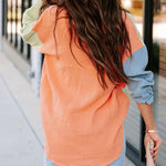 Zeagoo Zeagoo Women's Color Block Button Down Shirts Patchwork Oversized Long Sleeve Blouse Top with Pockets