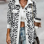 Zeagoo Zeagoo Casual Leopard Print Corduroy Jacket for Women Casual Work Office Loose Fit 2026 | Under $40