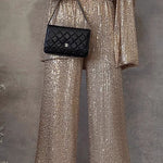 Sparkly Sequin Cardigan Pants Set