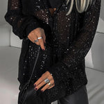 Zeagoo Zeagoo Casual Shiny Sequin Oversized Shirt for Women Casual Work Office Loose Fit 2026 | Under $40
