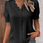 Zeagoo Zeagoo Women's Cute Lace Short Sleeve Blouse for Women Elegant Date Night Party 2026 | Under $40