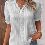 Zeagoo Zeagoo Women's Cute Lace Short Sleeve Blouse for Women Elegant Date Night Party 2026 | Under $40