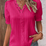 Zeagoo Zeagoo Women's Cute Lace Short Sleeve Blouse for Women Elegant Date Night Party 2026 | Under $40