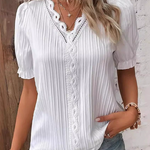 Zeagoo Zeagoo Women's Cute Lace Short Sleeve Blouse for Women Elegant Date Night Party 2026 | Under $40