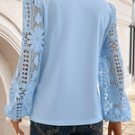 Zeagoo Zeagoo Chic Slant collar Floral Cutout Sleeve Top for Women Casual Boho Summer Vacation 2026 | Under $40