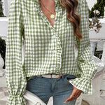 Zeagoo Zeagoo Women's Chic Gingham Ruffle Blouse for Women Cute Summer Casual 2026 | Under
