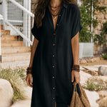 Relaxed Everyday Style Button Down Shirt Dress