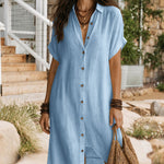 Relaxed Everyday Style Button Down Shirt Dress