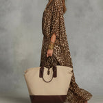 Bohemian Leopard Print Twist-Front Maxi Dress
