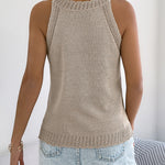 Summer Casual Halter Neck Knit Tank Top