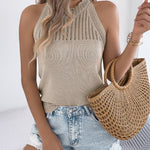Summer Casual Halter Neck Knit Tank Top