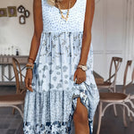 Boho Printed Sleeveless Cotton Blend Dress