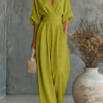 Elegant Vacation Ruched Empire Waist Jumpsuit