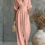 Elegant Vacation Ruched Empire Waist Jumpsuit