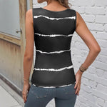 Stylish Printed V-neck Wrap Tank Top