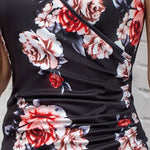 Stylish Printed V-neck Wrap Tank Top