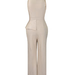 Quiet Luxury Smart Casual Sleeveless Jumpsuit with Metal Chain