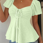 Cute Openwork Embroidered Jacquard Blouse