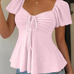 Cute Openwork Embroidered Jacquard Blouse