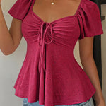Cute Openwork Embroidered Jacquard Blouse