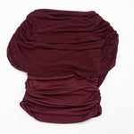 Elegant Ruched Cowl Neck Mesh Drape Top