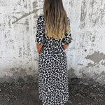 Fashion Casual Leopard Print Twist Waist Shirt Dress