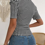 Smart Casual V-neck Puff Sleeves Blouse