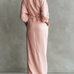 Minimalist V-Neck Long Sleeve Maxi Wrap Dress