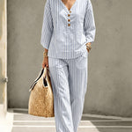 Comfy Vertical Stripes 2-Piece Set