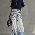 Elevated Casual Chiffon Blouse Leopard Print Pants Set