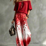 Fashion Gradient Leopard Print Matching Set
