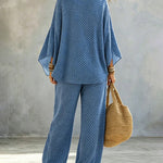 Effortless Chic Batwing Sleeve Polka Dot 2-Piece Set