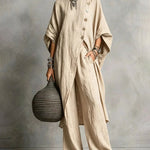 Minimalism Loose Slant Placket Matching Set