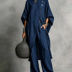 Minimalism Loose Slant Placket Matching Set