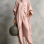 Minimalism Loose Slant Placket Matching Set