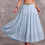 High Waist Tiered Flowy Maxi Skirt
